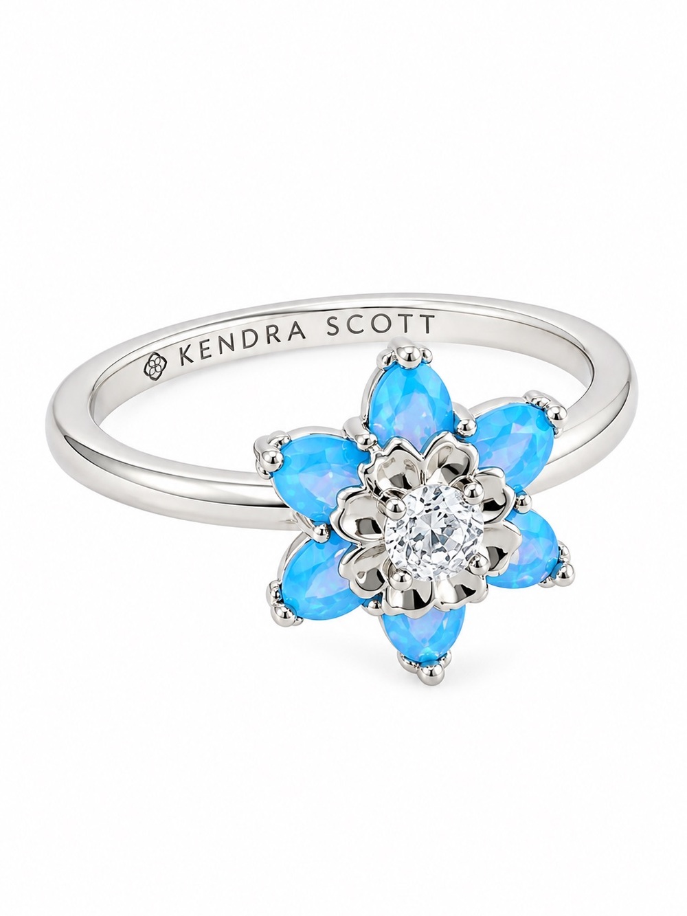 Kendra Scott Alyssa Band Ring in
Light Blue Opalite Crystal Size 7